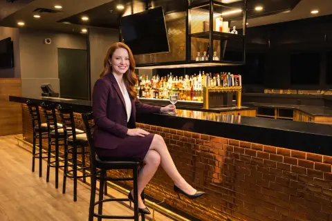 The sports bar counter at Century Casino Edmonton