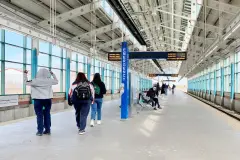 Belvedere LRT station platform in northeast Edmonton