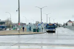 ETS buses at the West Edmonton Mall transit centre
